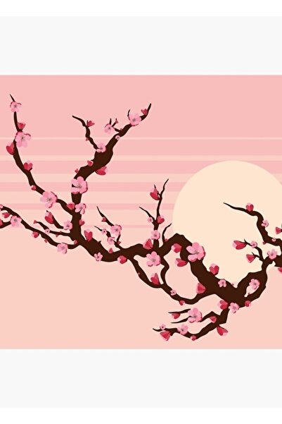 Universal Sakura Ağacı Maskesi Sakura (KİRAZ ÇİÇEĞİ) Toz Maskesi Ahşap Poster...