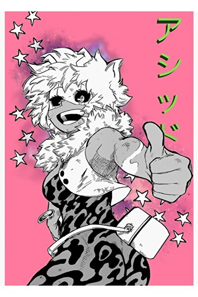 Universal My Hero Academia - Poster decorativ din lemn cu pictură Mina Ashido