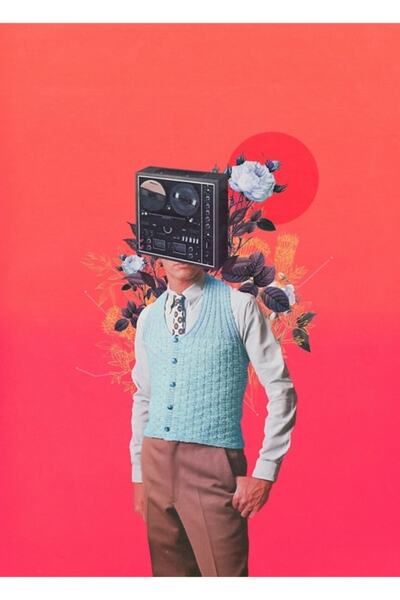 Universal Дървен декоративен плакат  "Phonohead "