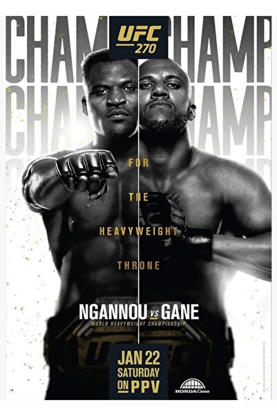Universal Ufc 270 Resmi: Ngannou Vs Gane Tablo Ahşap Poster Dekoratif