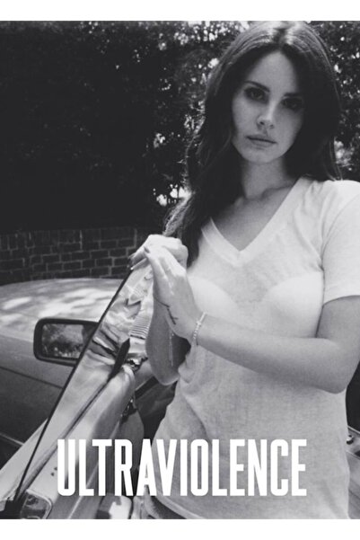 Universal Lana Ultraviolence Siyah Beyaz Tablo Ahşap Poster Dekoratif