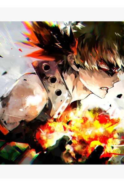Universal Bakugo Katsuki'nin Yakıcı Öfkesi Tablo Ahşap Poster Dekoratif
