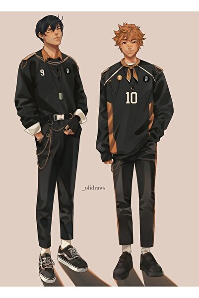 Universal Haikyuu! Hinata Ve Kageyama Gündelik Tarz. Tablo Ahşap Poster Dekor...