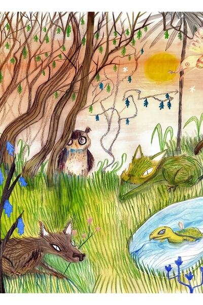 Universal Διακοσμητική ξύλινη αφίσα για αγόρια με εικονογράφηση εντόμων