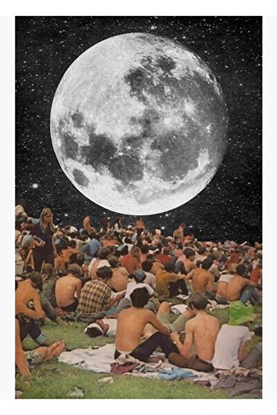 Universal Poster decorativ din lemn Woodstock Moon Tableau