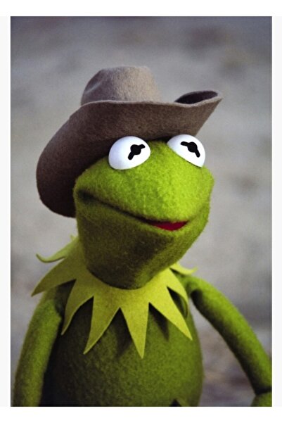 Universal Kermits Kovboy Tablo Ahşap Poster Dekoratif