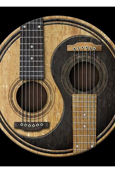 Universal Chitare acustice vechi și uzate Yin Yang Tablo Poster decorativ din...