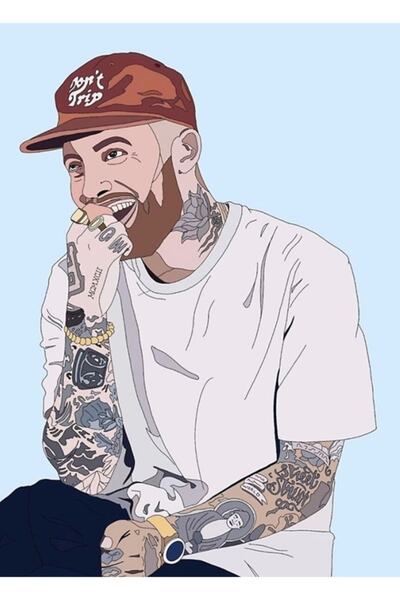 Universal Tablou decorativ din lemn cu poster Mac Miller