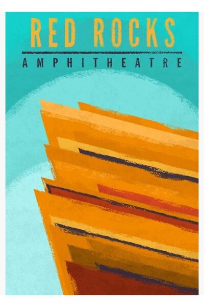 Universal Διακοσμητική ξύλινη αφίσα με σχέδιο Red Rocks