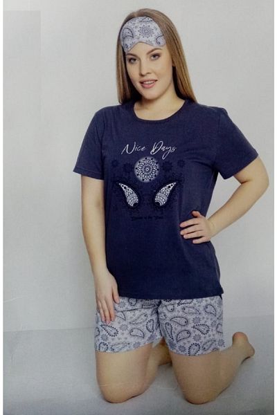 Pijamoni Plus Size Short Sleeve Pocket Plaid Shorts Pajamas Set