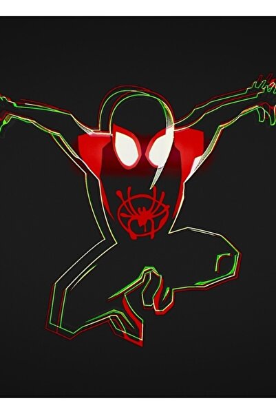 Universal Tablou decorativ din lemn cu versuri de păianjen Miles Morales