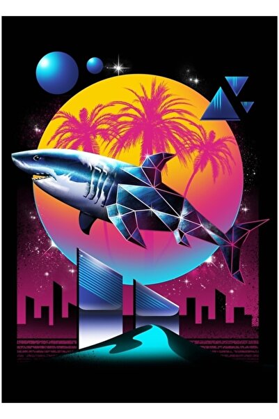 Universal Poster decorativ din lemn Rad Shark