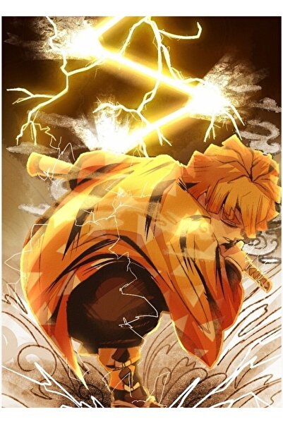 Universal Demon Slayer - Kimetsu No Yaiba - Poster decorativ din lemn cu Zenitsu