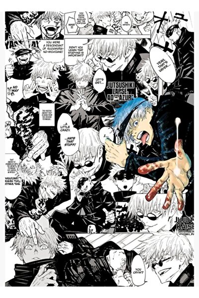 Universal Gojo Satoru Jujutsu Kaisen Manga Kolaj Tablo Ahşap Poster Dekoratif