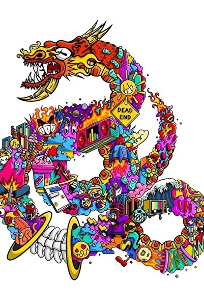 Universal Poster decorativ din lemn cu pictură "Bestia legendară"