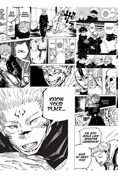 Universal Jujutsu Kaisen Manga Paneli Tablo Ahşap Poster Dekoratif