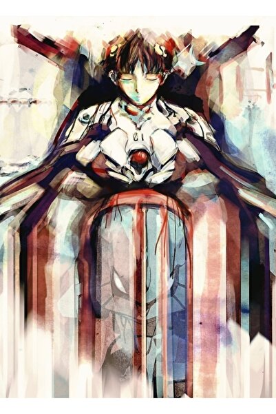 Universal Shinji Evangelion Anime Tra Dijital Resim Tablo Ahşap Poster Dekoratif