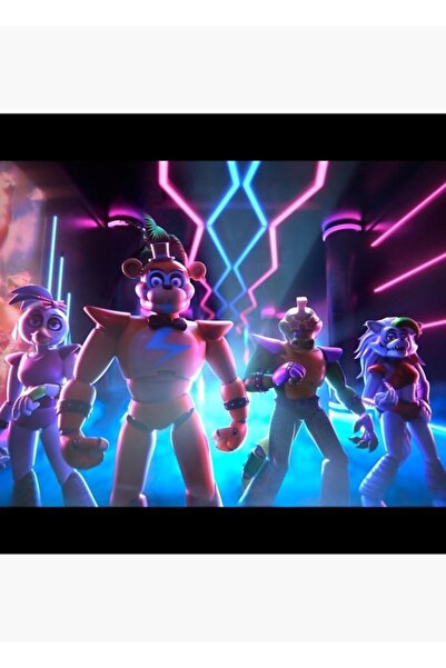 Universal Freddy's'de Beş Gece: Güvenlik Ihlali Beş Hayvan Tablo Ahşap Poster Dekoratif