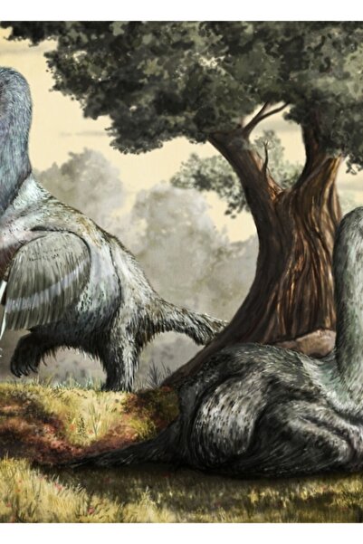 Universal Θεριζινόσαυρος Χελιφόρμις Ξύλινη Διακοσμητική Αφίσα Ζωγραφικής