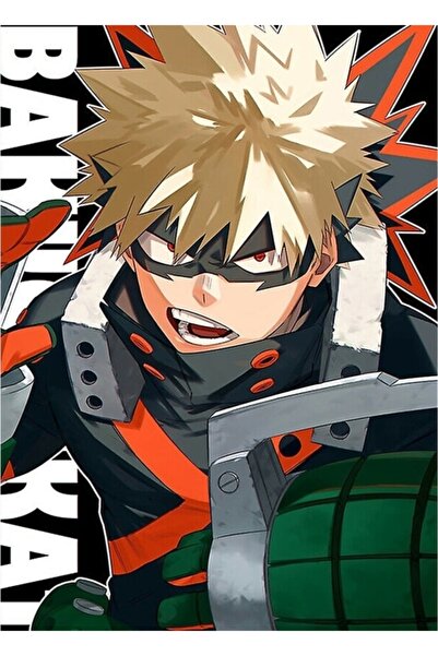 Universal Boku No Hero Academia Bakugou Katsuki Tablo Ahşap Poster Dekoratif