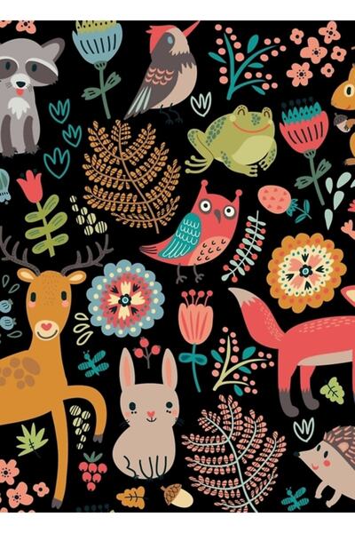 Universal Tablou cu model de animale din pădure, poster decorativ din lemn