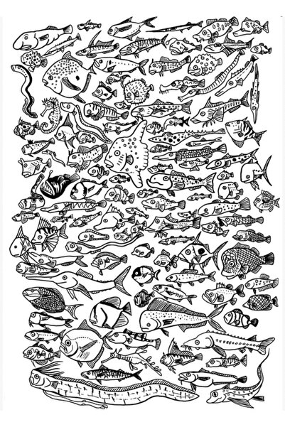 Universal Σαν Ψάρι (Για Ανοιχτόχρωμα Φόντα) Ξύλινη Διακοσμητική Αφίσα Ζωγραφικής