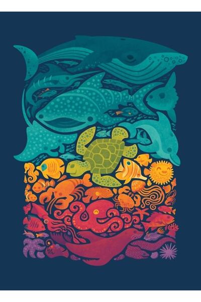 Universal Poster decorativ din lemn cu spectru acvatic