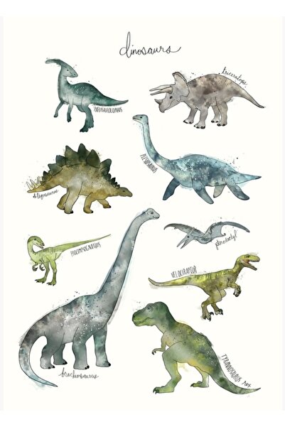 Universal Декоративен дървен плакат с рисунки на динозаври