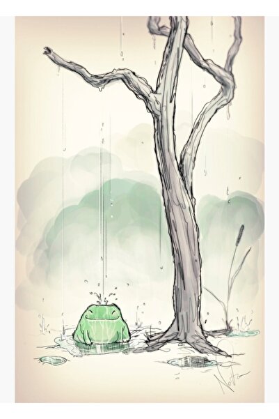 Universal Poster decorativ din lemn cu broaște