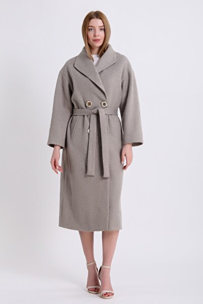 Leather Club Bej Kaşmir Kaban