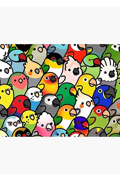 Universal Декоративен дървен плакат с рисунка на птици "Everybirdy "