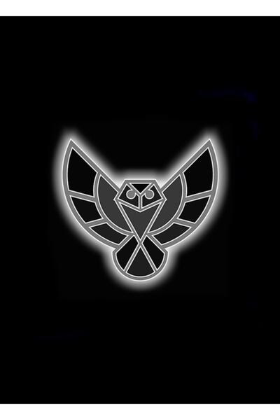 Universal Poster decorativ din lemn cu bufniță neagră