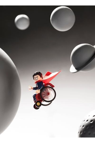 Universal Poster decorativ din lemn Wheelie Spaceman