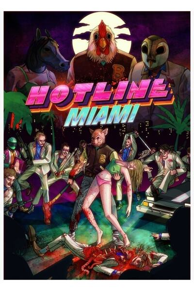 Universal Hotline Miami Kapak Tablo Ahşap Poster Dekoratif