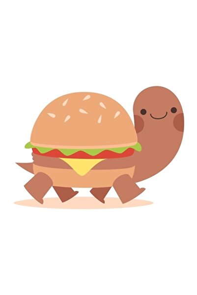 Universal Poster decorativ din lemn cu pictură Broasca Țestoasă Burger
