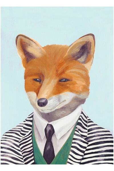 Universal Poster decorativ din lemn cu pictură superbă cu vulpe