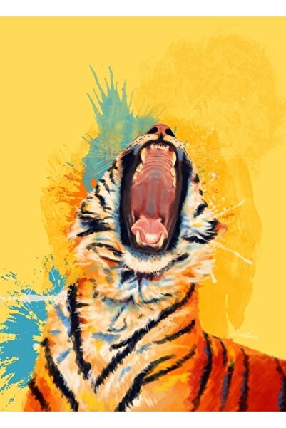 Universal Wild Stretching - Portret de tigru, tigru colorat, ilustrație anima...