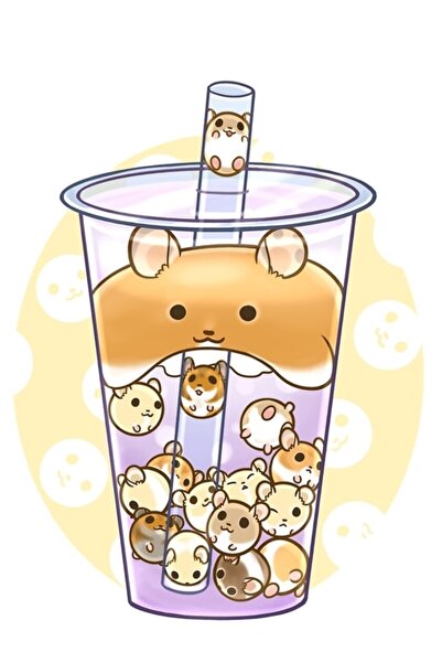 Universal Ξύλινη διακοσμητική αφίσα με σχέδιο χάμστερ και τσάι μπόμπα