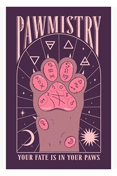 Universal Декоративен дървен плакат с рисунка на лапички