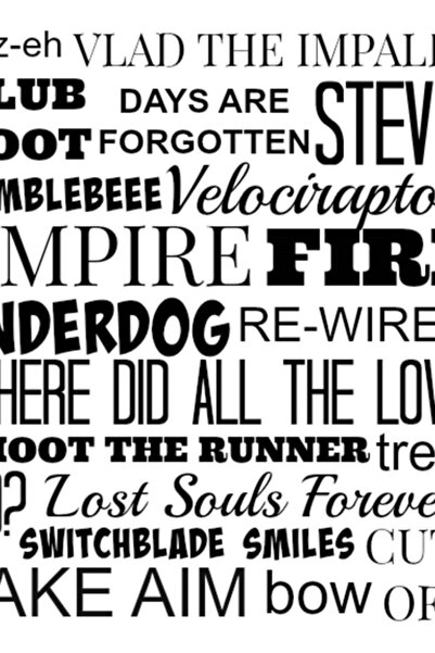 Universal Τραγούδια του Κασαμπιάν Ξύλινη ζωγραφική αφίσα διακοσμητική