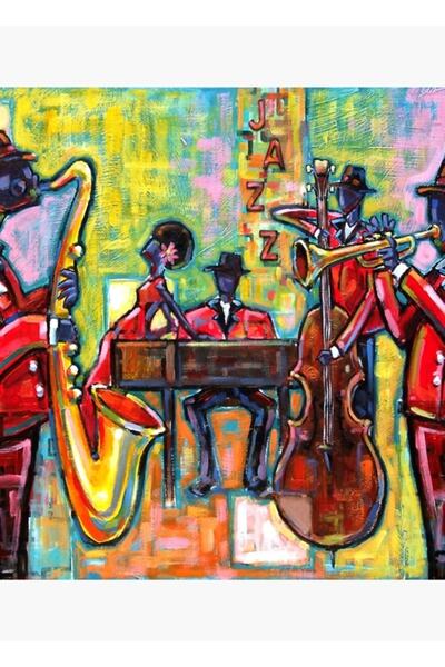 Universal Poster decorativ din lemn pentru grupul de jazz
