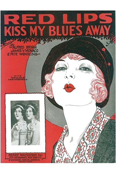 Universal Copertă de carte de note muzicale vintage Buze roșii Kiss My Blues ...