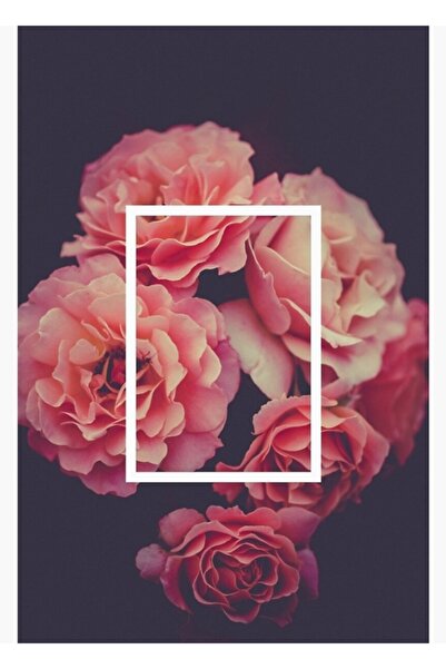 Universal 1975 Tablou dreptunghiular cu flori, afiș decorativ din lemn