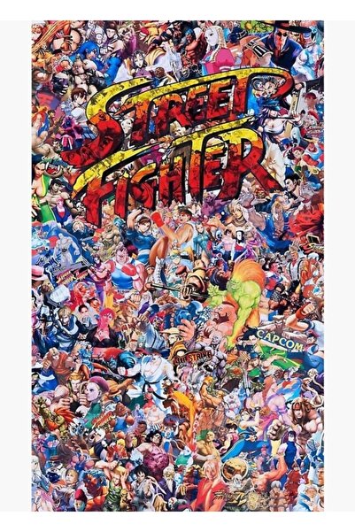 Universal Street Fighter Karakter Kolaj Tablo Ahşap Poster Dekoratif