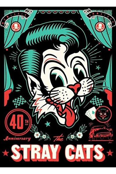 Universal Produs Oficial Stray Cats 40. Poster decorativ din lemn ediție limi...