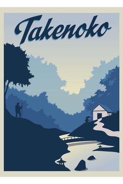 Universal Joc de masă Takenoko - Stil minimalist de poster de călătorie - Tab...
