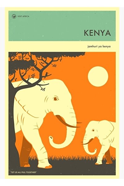 Universal Декоративен дървен плакат с карта на Кения