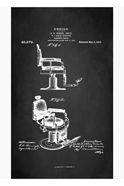 Universal Καρέκλα Μπερμπέρ Πατενταρισμένη 1910 Ξύλινη Αφίσα Τραπεζιού Διακοσμ...