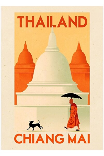 Universal Poster de călătorie - Chiang Mai Thailanda Tablou Poster din lemn d...
