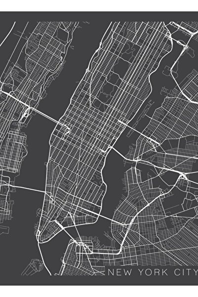 Universal Ню Йорк, Карта - Сив настолен дървен декоративен плакат
